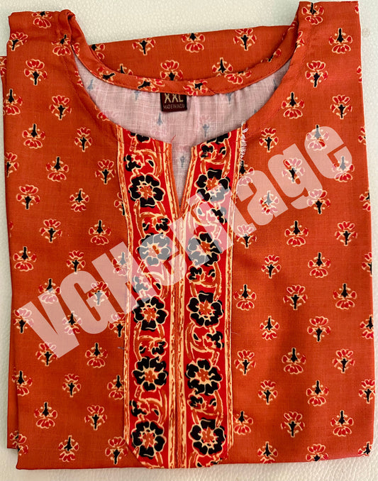 Cotton Kurti - Orange