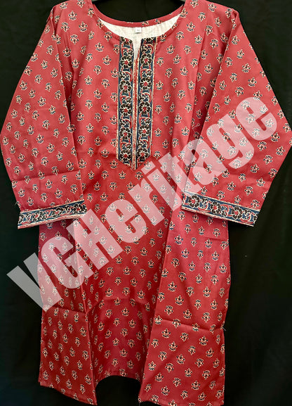 Cotton Kurti - Red
