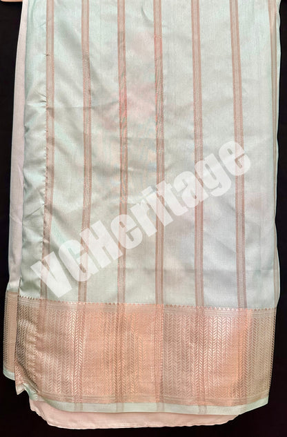Soft Fancy Silk Saree (Big Kanchi border) with Stitched Blouse