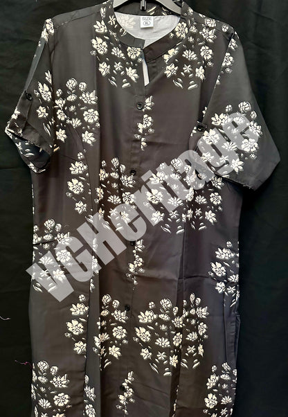 Black Aline Kurti Set