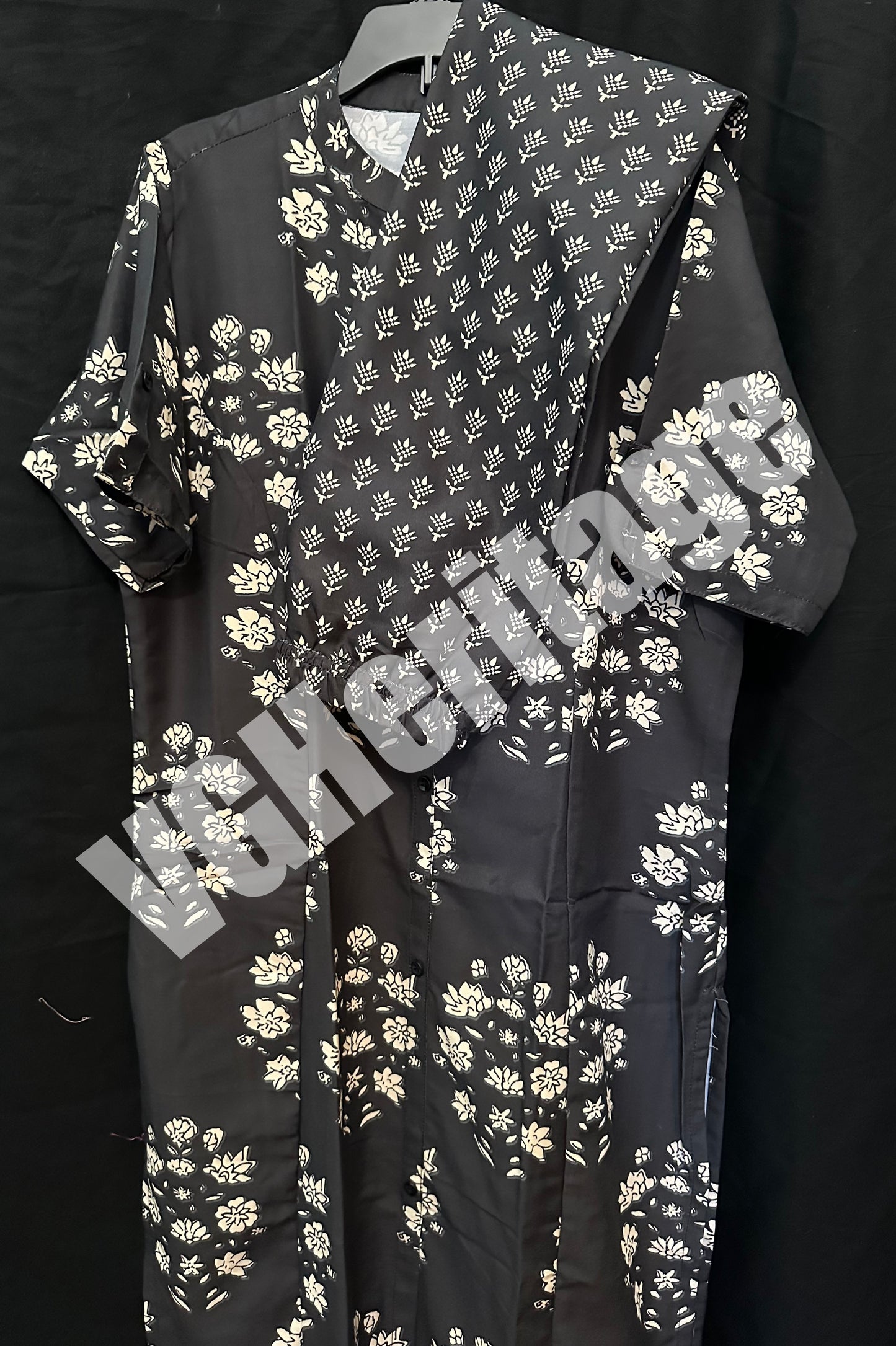 Black Aline Kurti Set