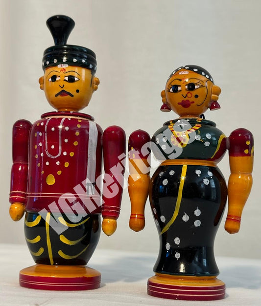 Village Couple Channapatna Dolls